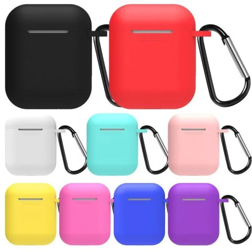Geek Supply Apple AirPods Premium Silicone Case Full Protective Cover Skin with Keychain