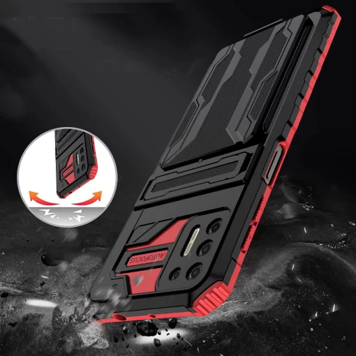قاب ضد ضربه شیائومی Note 10 Pro 4G مدل i-Crystal جاکارتی | rock anti shock card holder and stand case for samsung galaxy a32 4g 4 colors 3
