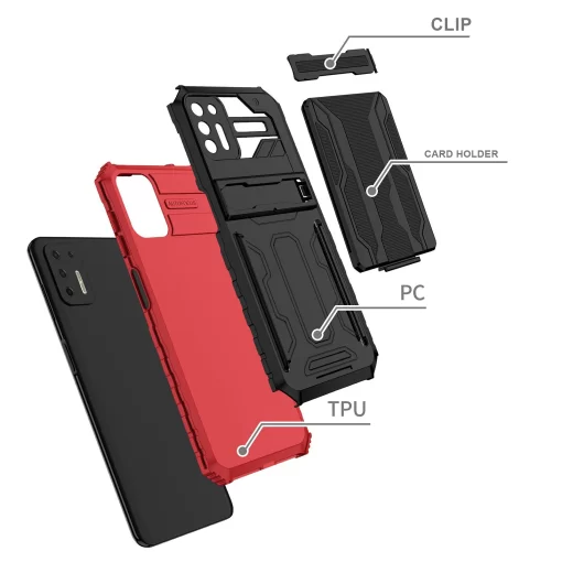قاب ضد ضربه شیائومی Note 10 Pro 4G مدل i-Crystal جاکارتی | rock anti shock card holder and stand case for samsung galaxy a32 4g 4 colors