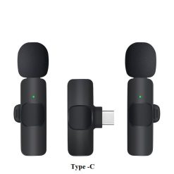 میکروفون یقه ای بی سیم K9 تایپ سی و لایتنینگ (2 عددی)