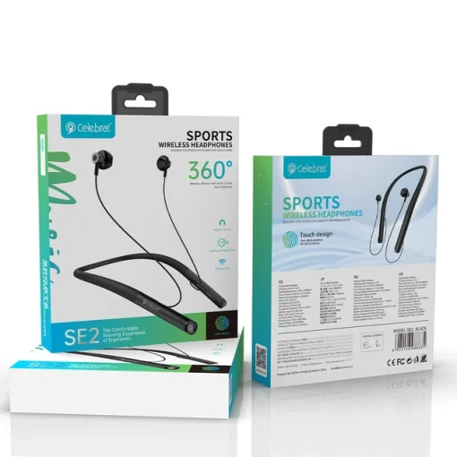 هندزفری گردنی سلبریت مدل SE2 | Celebrat SE2 Neckband Headphones Bluetooth 5 0 Earphones with Mic Magnetic Sport Headset Support Touch