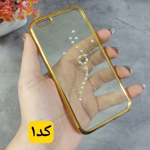 قاب گوشی iPhone 6 / 6s دور طلایی پشت شفاف طرح دار | photo 2024 03 02 12 57 24
