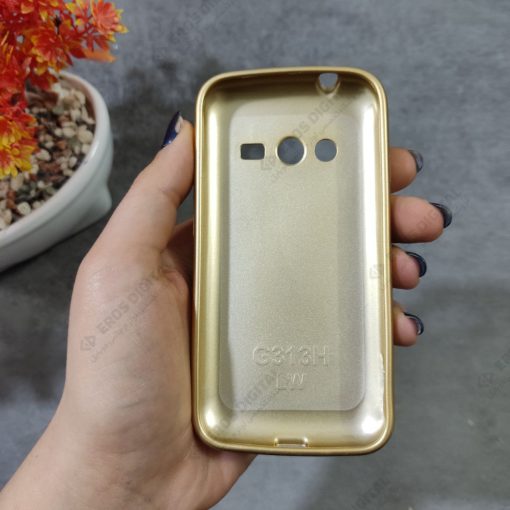 گارد گوشی Samsung Galaxy Ace 4 دور طلایی پشت چرم طرح دار | photo 2024 04 18 17 52 46 2
